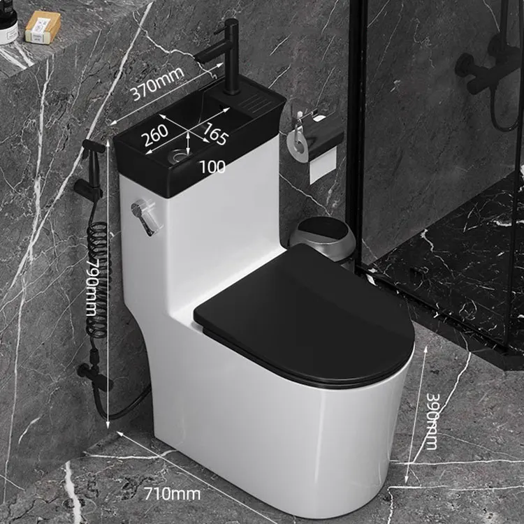 Bathroom Water Closet Wc  Inodoro Y Lavabo Basin Sink And Toilet Combined Water Saving Toilet With Hand Wash Set