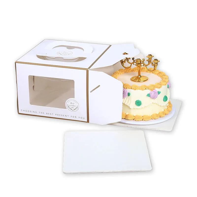 Custom Clear Birthday Mini Bento Cake Box Folding Paper Packaging Boxes for Cakes