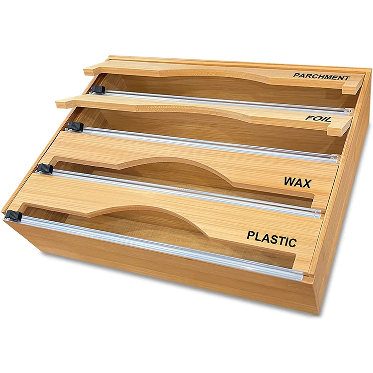 Storage Organizer for Kitchen Bamboo Ziplock Bag Drawer Dispenser Compatible with Glad Gallon Quart Sandwich Snack