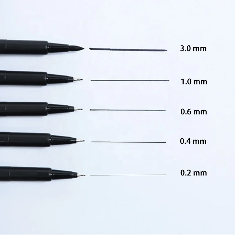 Custom   Fine Line Drawing Pens Assorted Color Pens for Kids Adult Porous Fine Point  nib Fineliner Black Pen