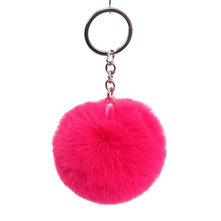 New Design Cute Keychain Fluffy Ball Key Pendant Creative Car Accessories Bag Ring Small