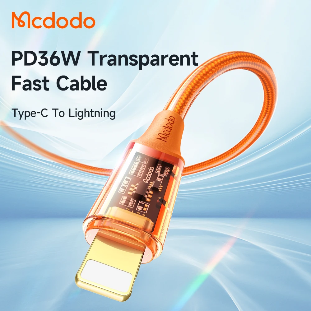 Transparent New Cable PD Phone Charging 36W For iPad Braided 3.6/5.9Ft USB Type C To Lighting Cable for Iphone 12 13 14 Pro Max