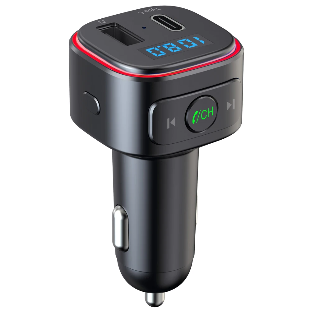  Автомобильный MP3-плеер T46 с Bluetooth V5.0 автомобильное зарядное устройство QC3.0 комплект громкой связи 7 цветов света автомобильный fm-передатчик