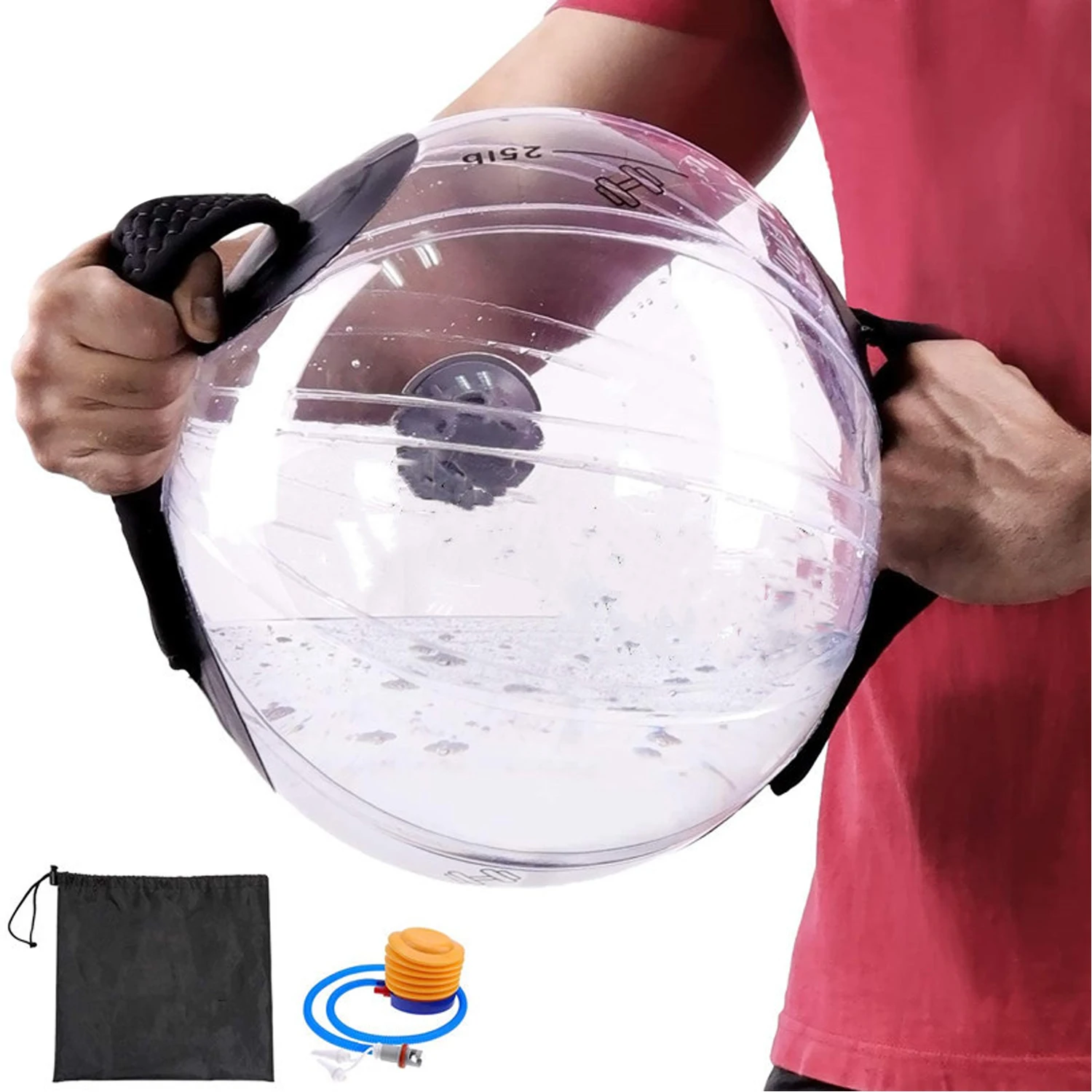 Sports water polo ball  fitness  semi-permeable color with handle inflatable dumbbell water injection