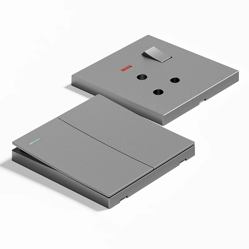 S1.2 BS/UK 2 gang 13A switched socket 3 pin FM  wall switch socket with brass