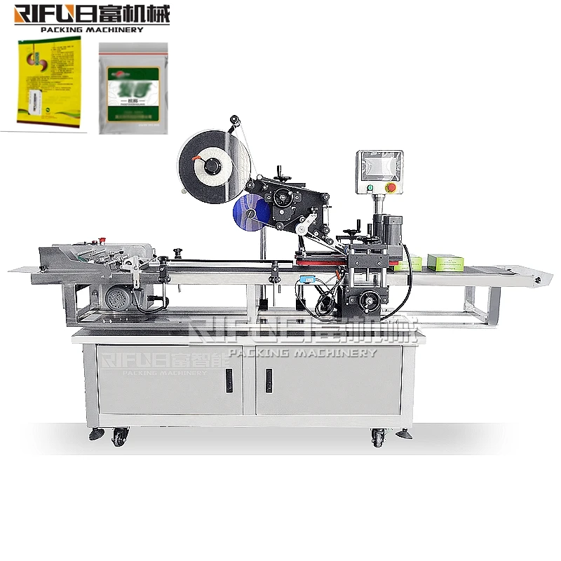 Automatic flat plane surface bag pouches labeling machine/bag pouch label applicator/labelling card machine