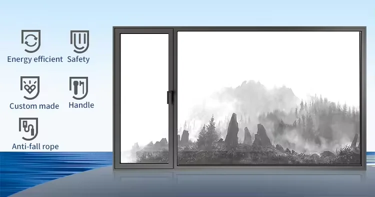 Hurricane Anti-impact Heat Insulation Thermal Break Great Picture Window Temered Glass Panoramic Aluminum Fixed Window