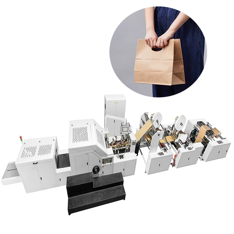 XINKE MACHINERY  AUTOMATIC Paper bag with D cut handle machine