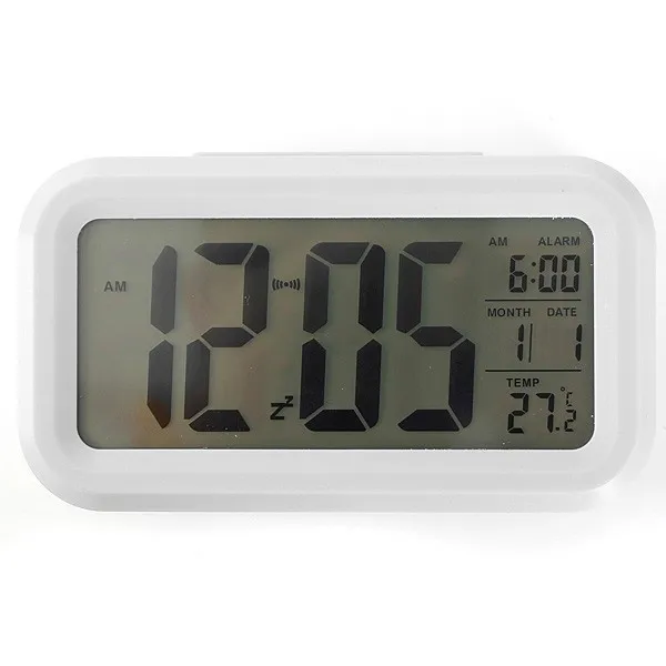 HOT  sale  Digital Alarm Clock   LCD Display Snooze Electronic Clock  Sensor Nightlight Office Table Clock