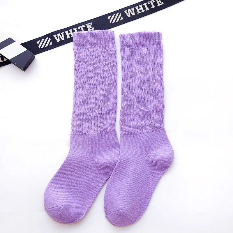 High Quality Casual Teen Girls Socks Fashionable Color Rainbow Slouch Cotton Socks for Kids
