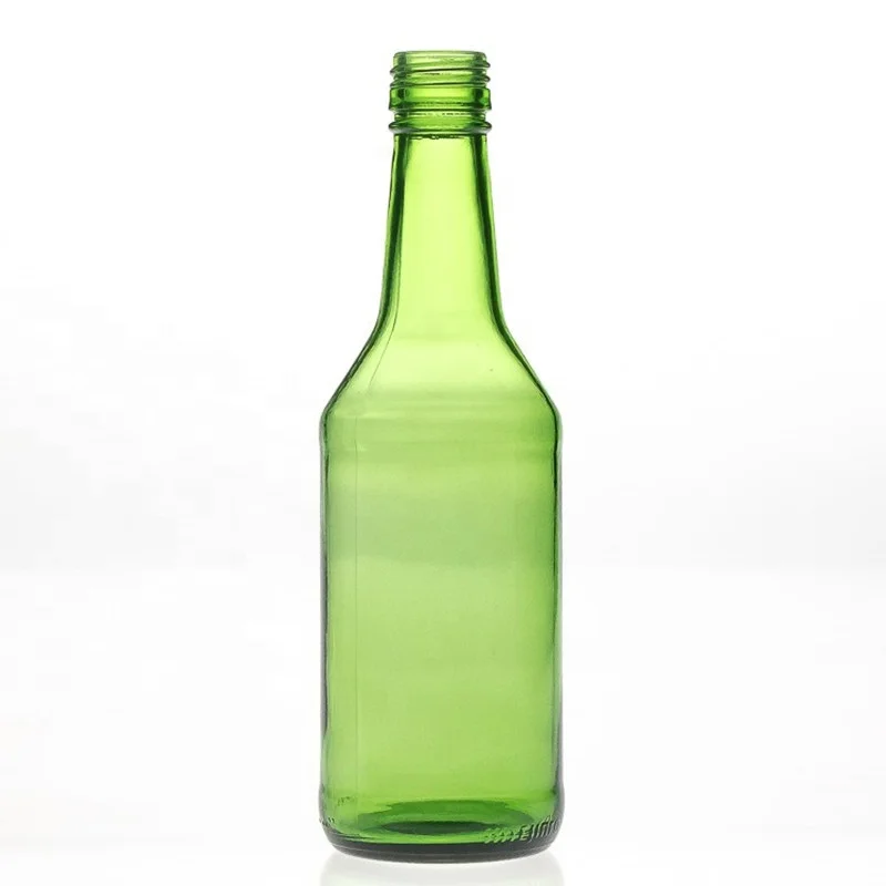 Empty 12oz 360ml Green Beverage Wine Glass Soju Bottle With Aluminum Lid