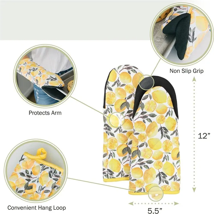 Custom Print Microwave Wholesale Cotton Double Oven Mitten Sublimation Pot Holders For Kitchen