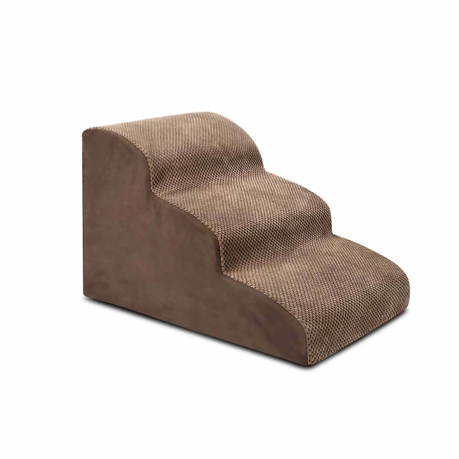 BunnyHi GLT003 Portable Folding Dog Ramps Indoor Large Pet Supplies Three Steps Foam Dog Stairs For Couch Sofa and High Bed