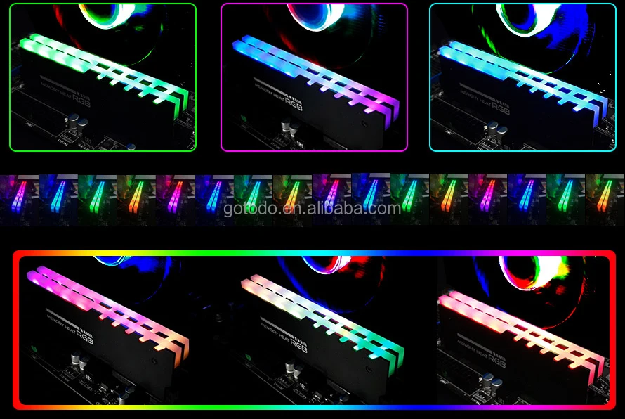 Memory RAM RGB Cooler Heat Sink Cooling Vest Fin Radiation Dissipate For DIY PC Game  Ram ddr4 Rgb