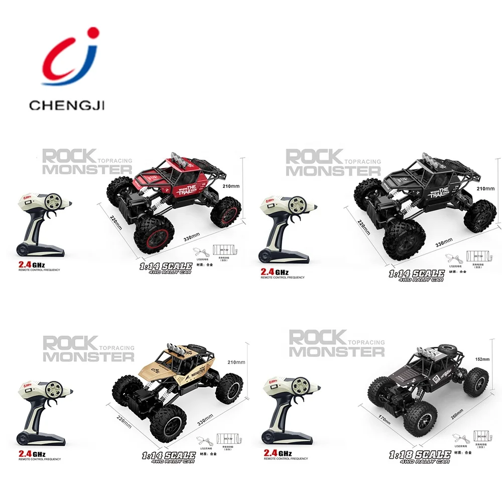 High speed 4WD off-Road climbing car toys rc alloy monster truck die cast cars 1/18