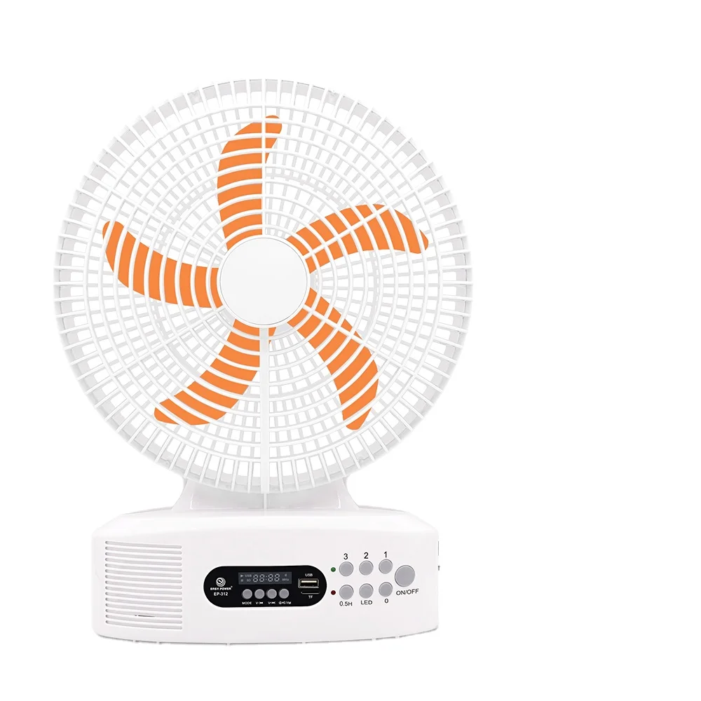 12v DC Solar, Fan Outdoor Camping Solar Energy, USB Rechargeable Table Fan