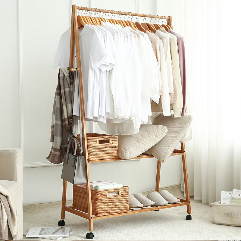 New design style high quality modern furniture bamboo bathroom hand coat rack cloth hanger stand in living room