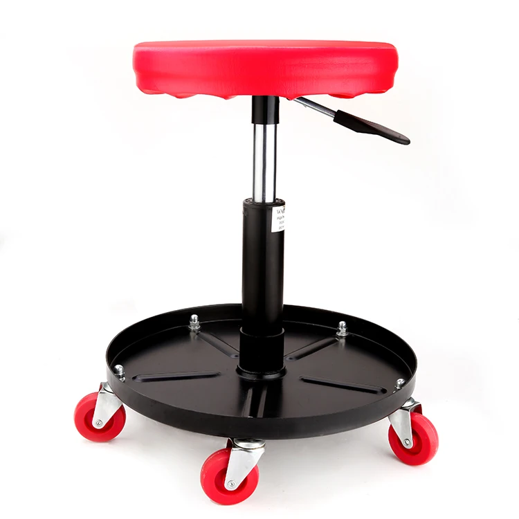 Hot Sale Heavy Duty Rolling Pneumatic Creeper Garage Shop Seat Padded Adjustable Mechanic Stool With Tool Tray Storage