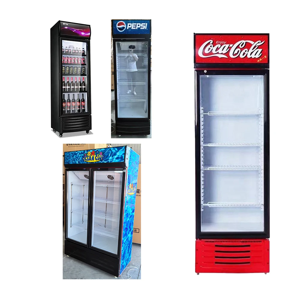 Frigidaire double door pepsi fridge frezzer SC40B Popular Cooler Compact Display Cooler Mini Upright Beverage Refrigerator