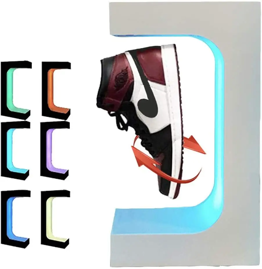 OEM 16 Colors remote Levitating Shoe Display Stand With Adjustable Weight Knob  Floating sneaker rack shoe shelf holder