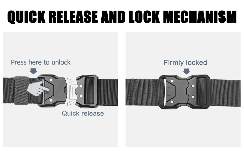 ALFA High  Quality Custom Nylon Belt Black Quick Release Interlocking Tactical Belt Buckles