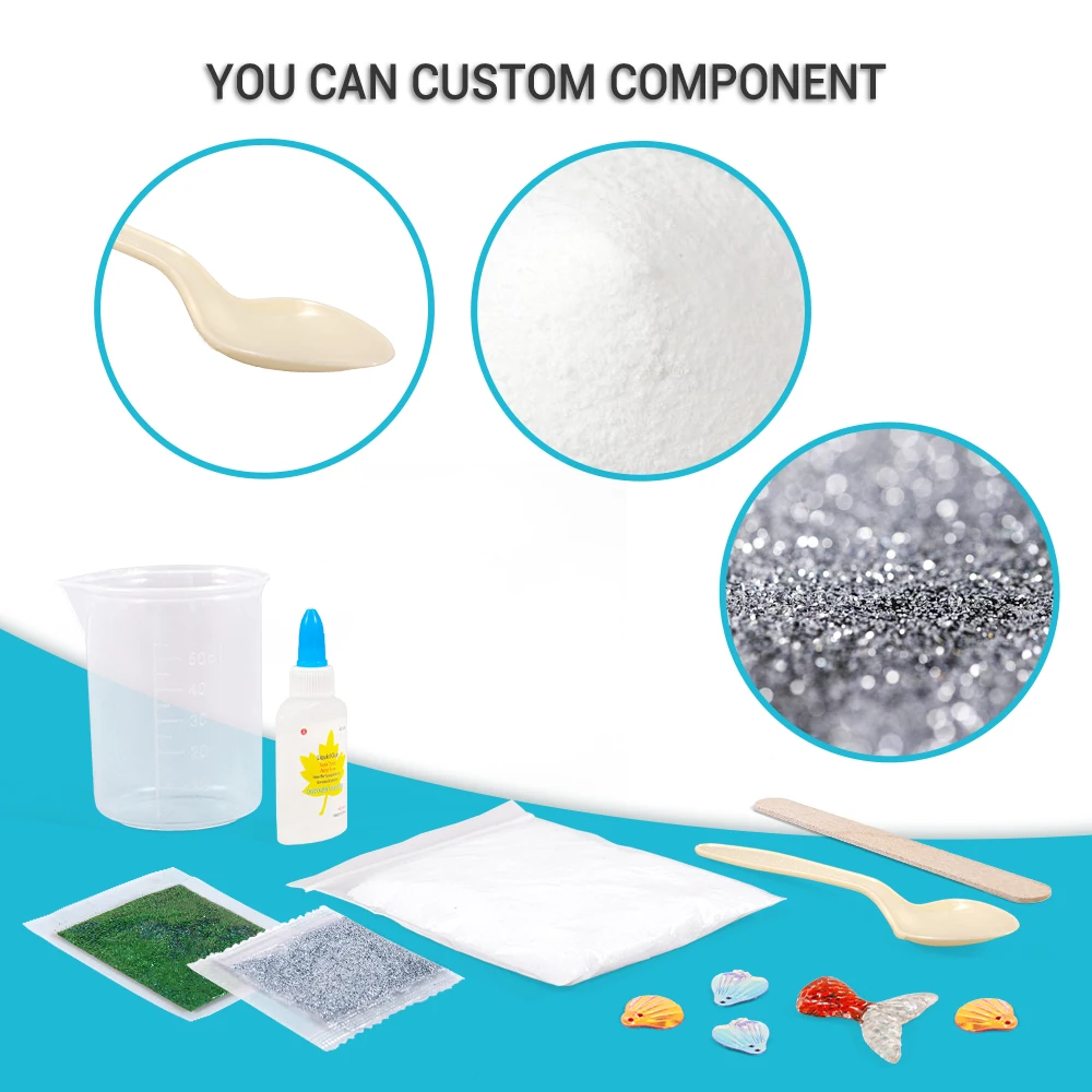 Hot Selling Add Glitter Powder Sparking Shell Slime Fluffy DIY Slime Making Kit Mermaid Slime Toys Best Gifts For Girls