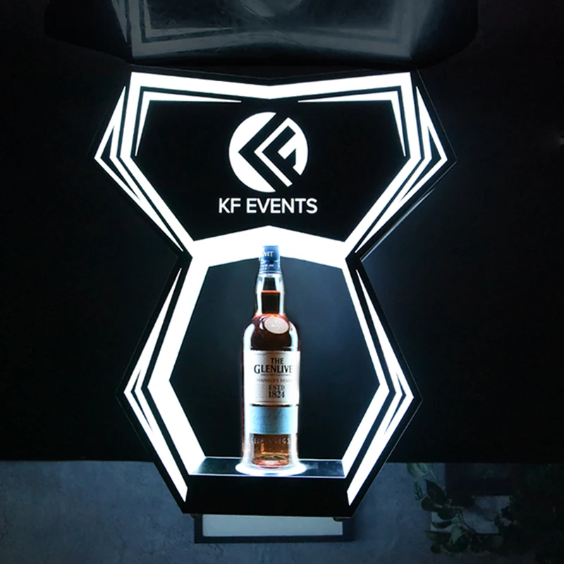 Club bar beer wine bottles plastic rechargeable colorful customized logo led light bottles display glorifiers