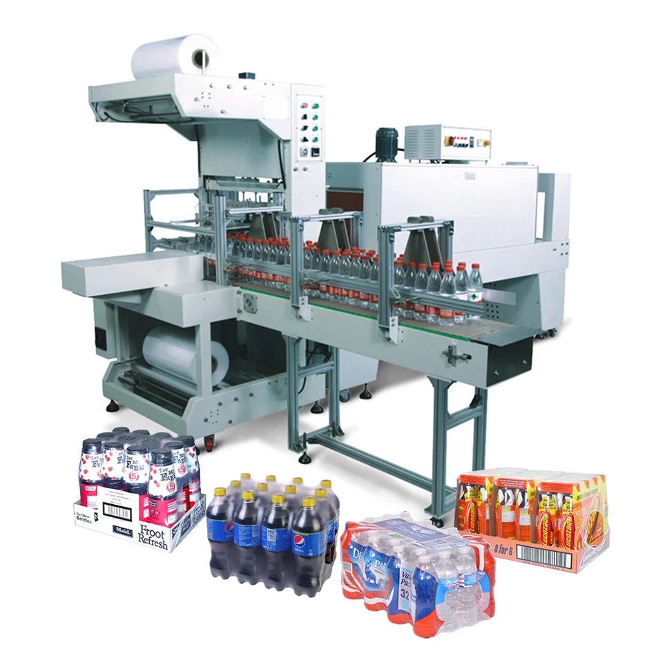 Jar Beer Cans Beverage Automatic Shrink Wrapper Auto Shrink Wrap Wrapping Machine