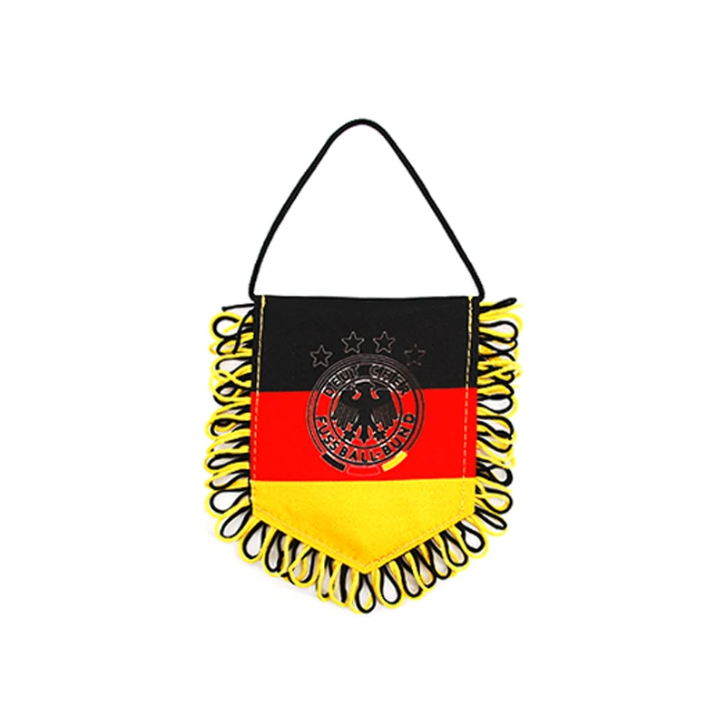 Cheap Custom Small Pennant Embroidery Flag Banner Fringy Window Hanging Flag Mini Flag Banner
