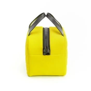Fashion designer yellow solid color high-quality chloroprene rubber handbag placement card bag space handbag
