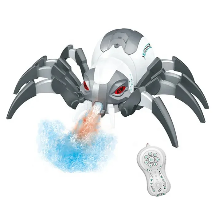 Rc Toy Spray Lights Bot Black Widow Spider Realistic Robot Toy Rc Animals Remote Control Spider Toy With Music For Boy