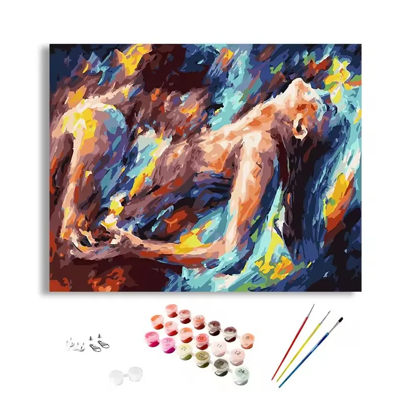 New Custom Abstract Painting Figure Portrait Paintings By Numbers Couples Women Oil Nude Painting By Numbers For Adults