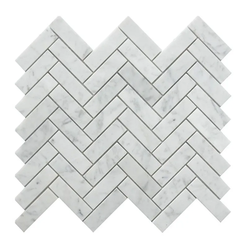 cheap price for Herringbone carrara  marble mosaic tiles