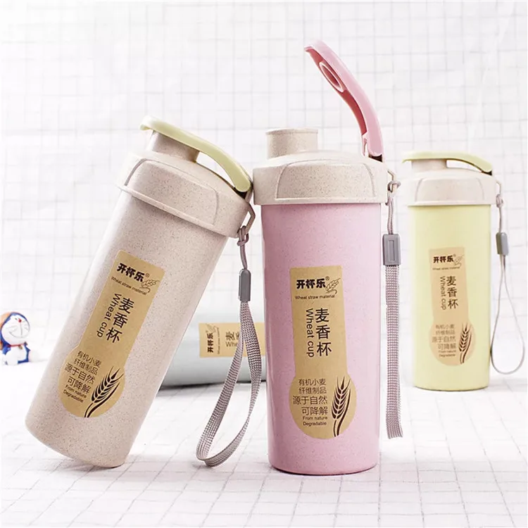Tragbare Wasserflasche Spe Gold Vendor Customized Wheat  Fiber Eco Water Bottle Shaker
