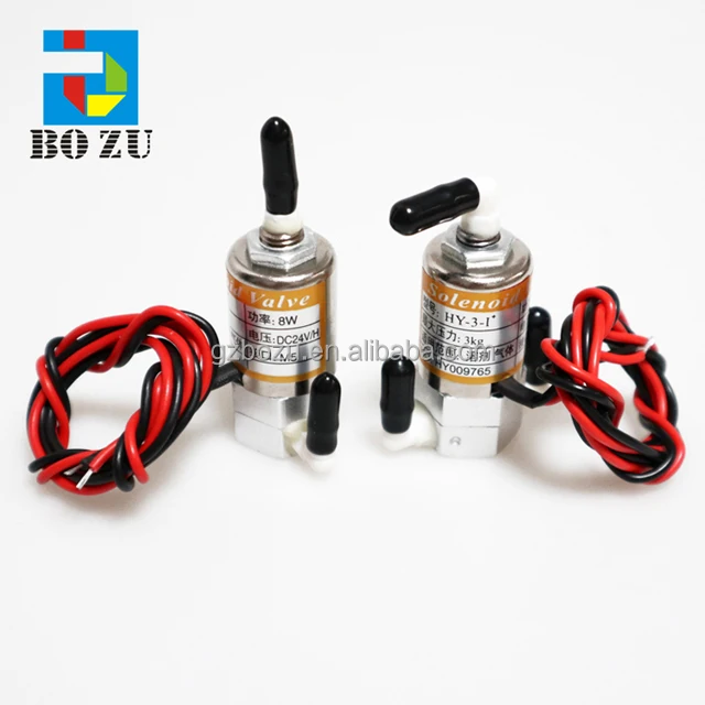 best selling HY 8W 24V solenoid valve electronic valve for solvent printer solenoid valve with connector
