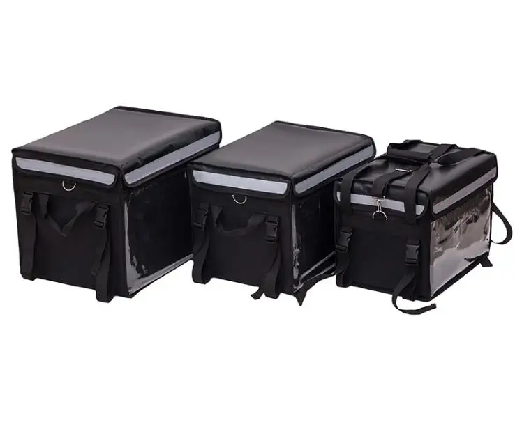 Custom Waterproof Aluminium Heated Cooler Bag Large Food Thermal Pizza Delivery Bags Insulated Box Motorcycle