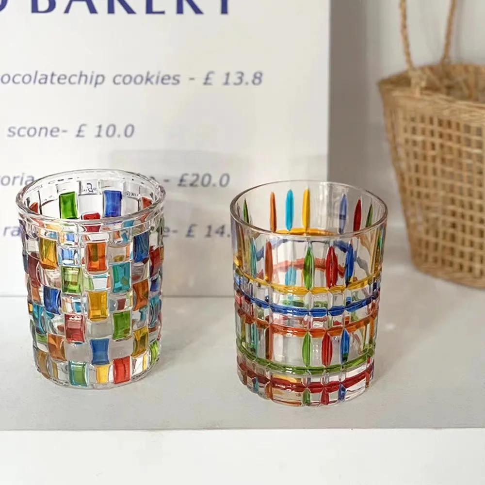 Factory Directly Sale Hot Selling Handmade Colorful Painted Light Luxury Whisky Wine Glass Cup Gift Set