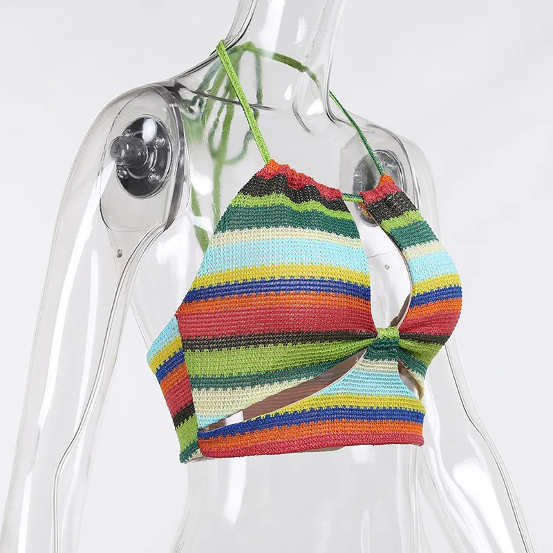 T3019 Новинка, оптовая продажа, женский сексуальный контрастный цвет, открытая спина, клубный Топ, сексуальный укороченный топ