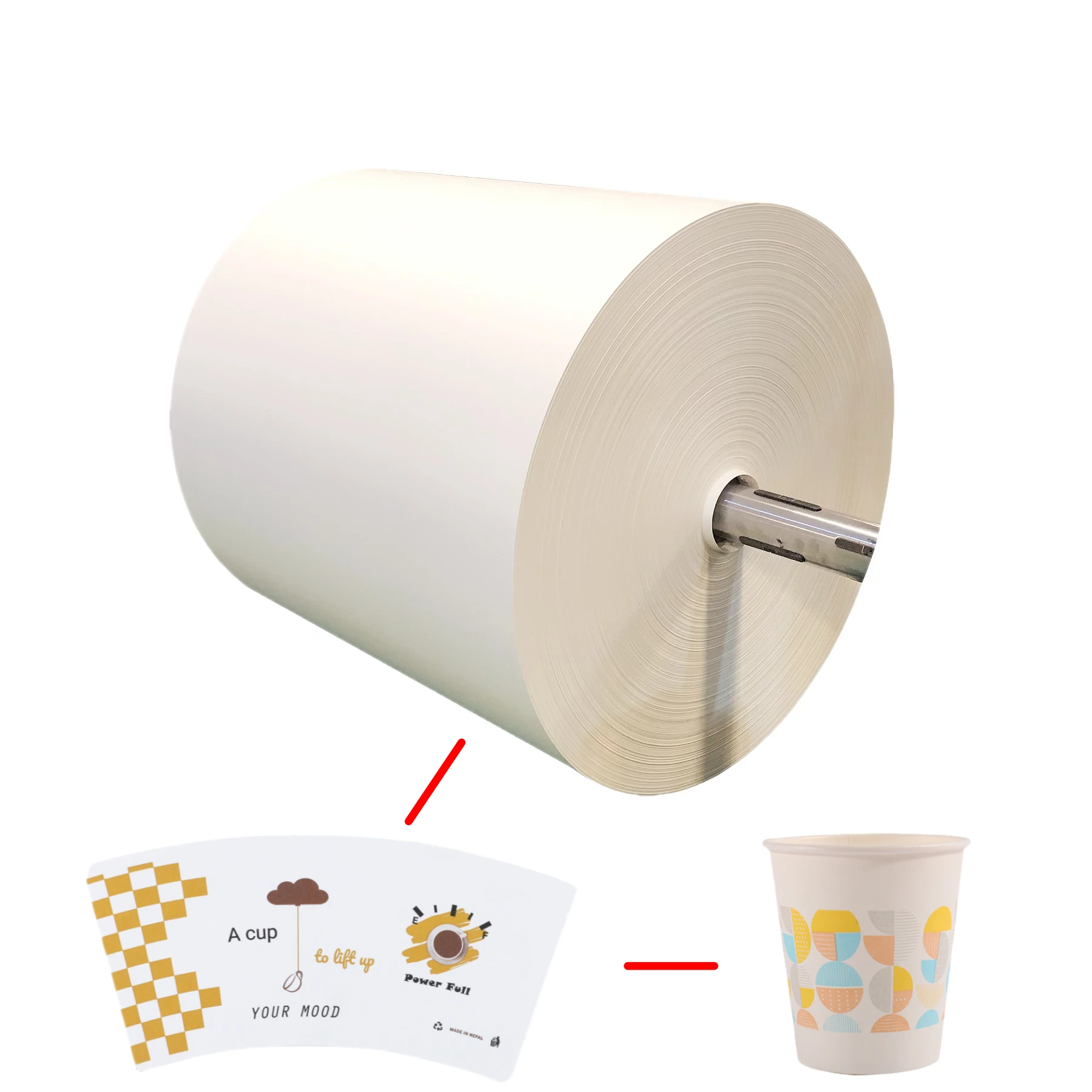 China direct manufacturer 100% virgin white kraft paper roll pe coated paper roll with PE coated or uncoated cupstock paper