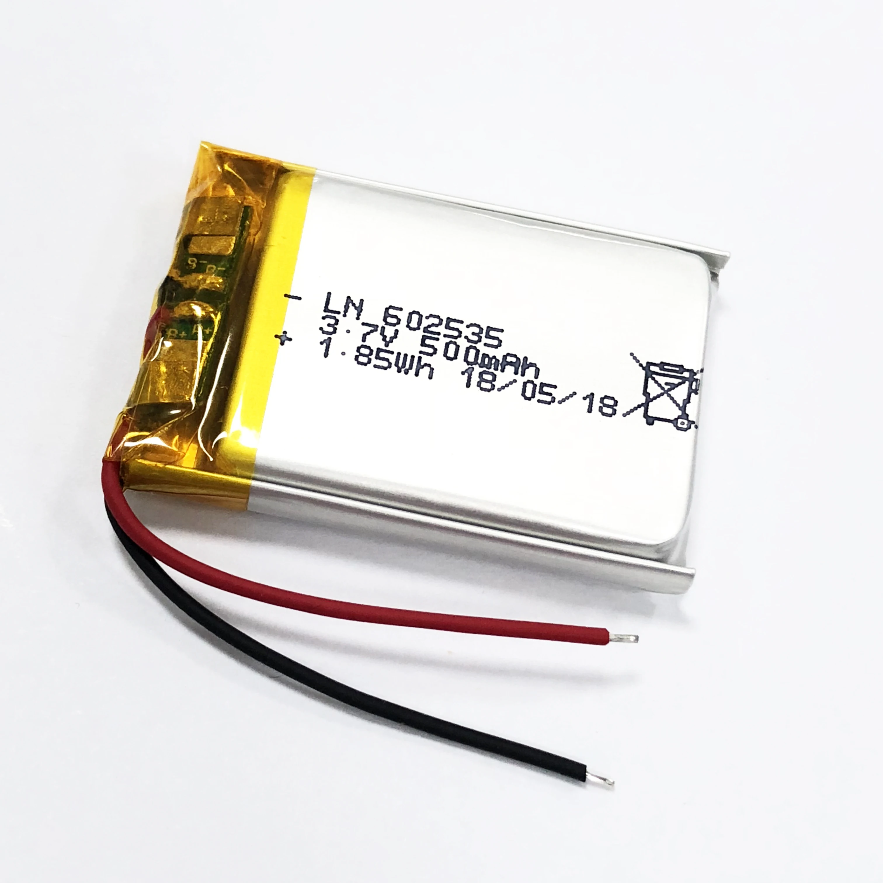 Iec62133 Certified Rechargeable Polymer Li Ion Cell Flat Battery 502535 802035 With 400Mah 3.7V Lipo Battery