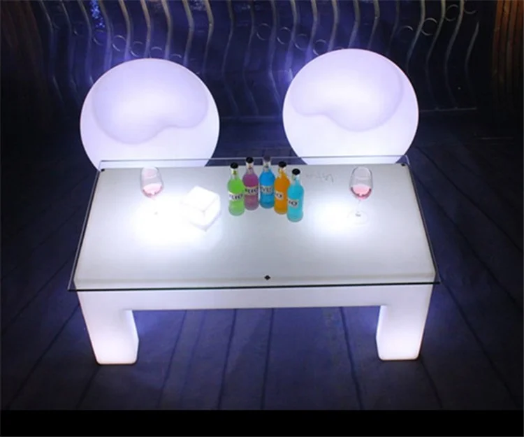 outdoor garden event LED bar tables interactive LED light bar coffee table