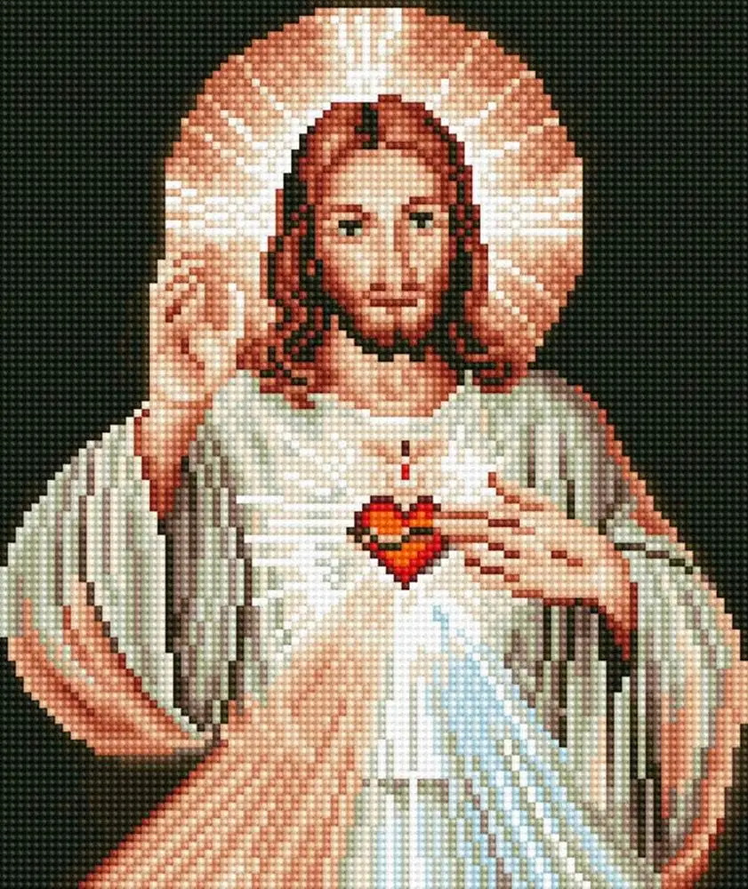 
Heart of Jesus 5D diamond painting DIY full round Religious Jesus diamond painting 
