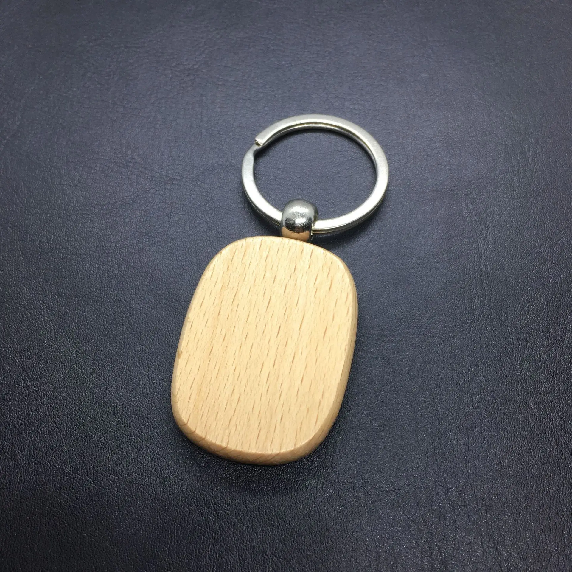 wood blank keyring /keychain  Rectangle Round Plain for Laser Engraving DIY Tags Wood Crafts Gift