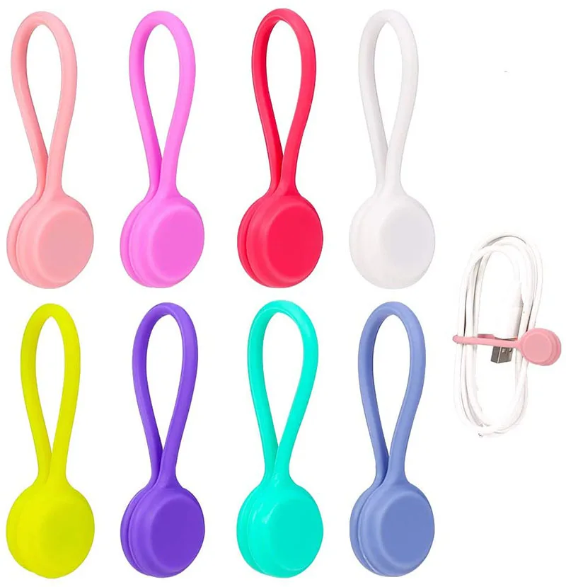 
Removable Self Locking Twist Lock Elastic Magic Silicone Cable Tie With Label 