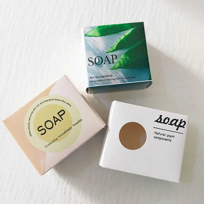 Wholesale Printing white board paper handmade soap box disposable bars soap tuck boxes for cosmetic