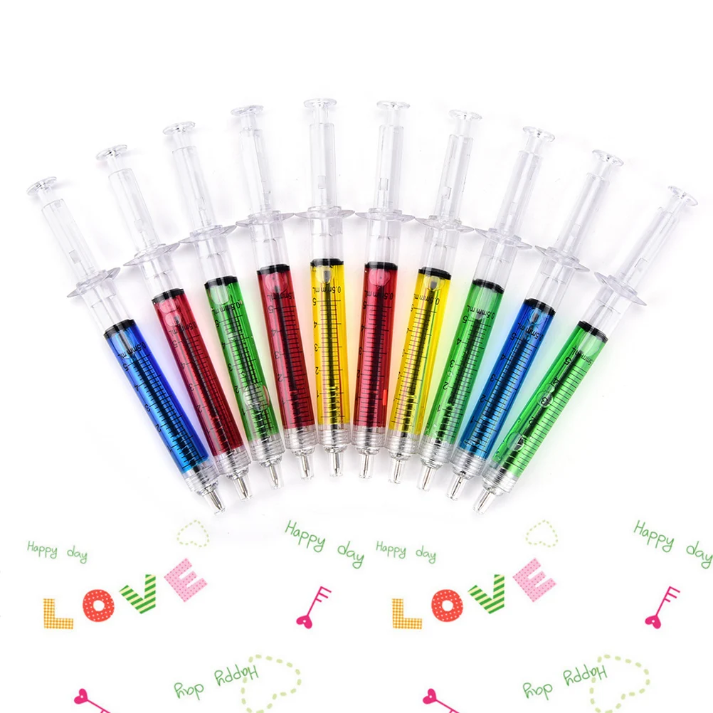 New Design Custom Children Novelty Liquid Syringe Pen Injection Plastic Ballpoint Pen