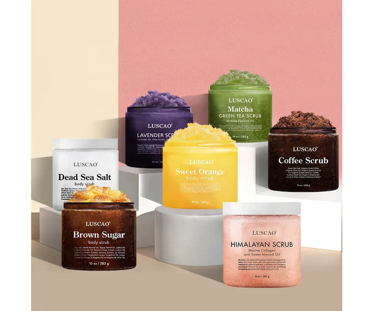 Anti Aging Exfoliating Dead Sea Salt Green Tea Lavender Himalayan Coffee Body Scrub