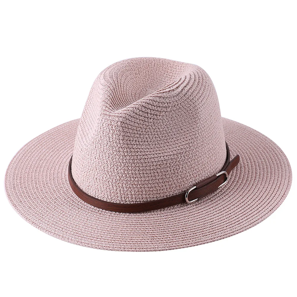 Соломенная шляпа в европейском и американском стиле, джазовая Панама с плоским козырьком, модная мужская и женская летняя