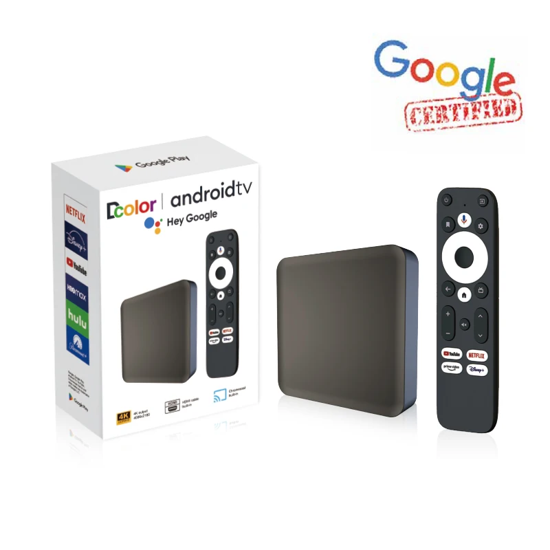 Hot Sale Dcolor GD2 Remote Control Android 12 Android Tv Box Compatible Chromecast Built-In With Power Sellers