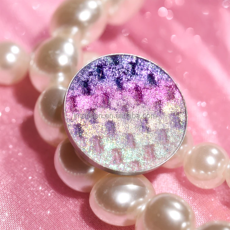 New Arrive Duo-chrome Chameleon Woven Grid Pattern Eyeshadow Vegan Glitter Cosmetics For Eyes Private Label Acceptable